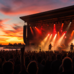 Concierto de rock al aire libre durante un atardecer en Tampa