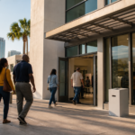 Votantes llegan a un centro de votación anticipada en Tampa