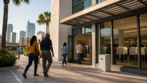Votantes llegan a un centro de votación anticipada en Tampa