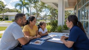 Familia recibe orientación para ayuda de reconstrucción de vivienda en Hillsborough